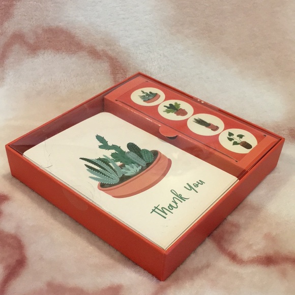 Potted Plants Succulents Cactus Thank You Note Boxed Set 12 notes 4 designs NWT - Picture 6 of 16